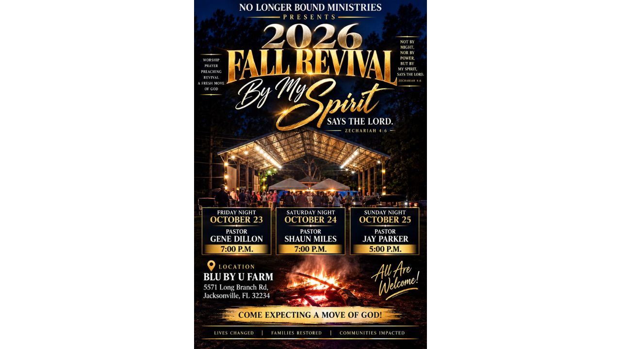 Fall Revival 2026 event poster with dates and location details.