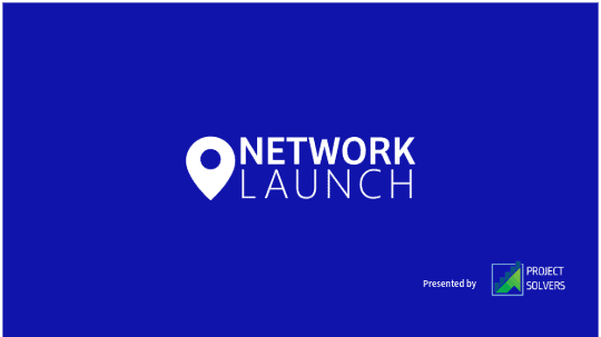 Network Launch Jacksonville logo with location pin icon on blue background.