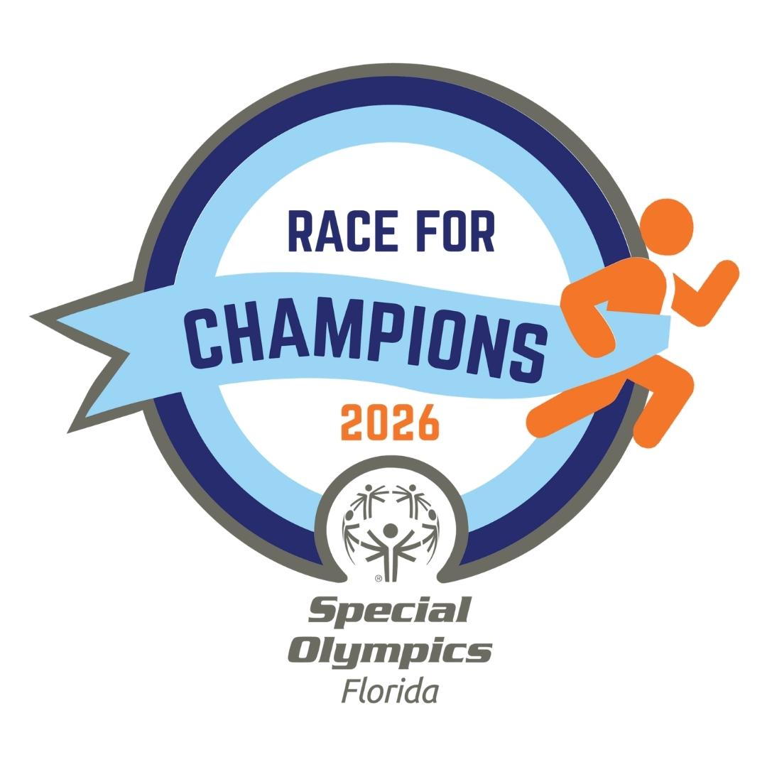 Race for Champions 2026 logo with a running figure and Special Olympics Florida text.