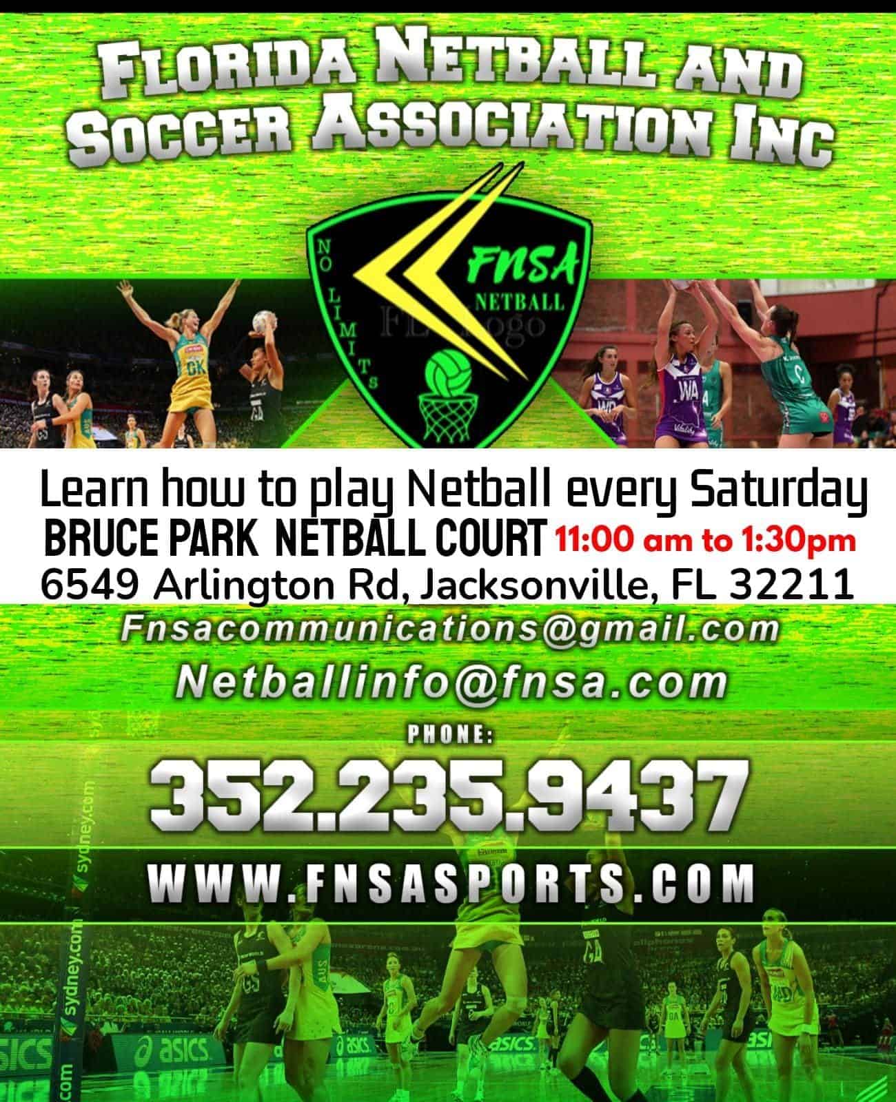 Florida Netball and Soccer Association - Learn how to play Netball every Saturday at Bruce Park Netball Court from 11AM to 1:30PM.